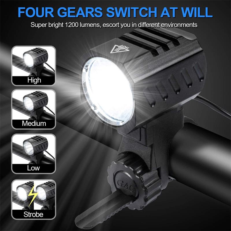 USB rechargeable bicycle lamp 1200 lumen LED headlamp flashlight headlamp waterproof