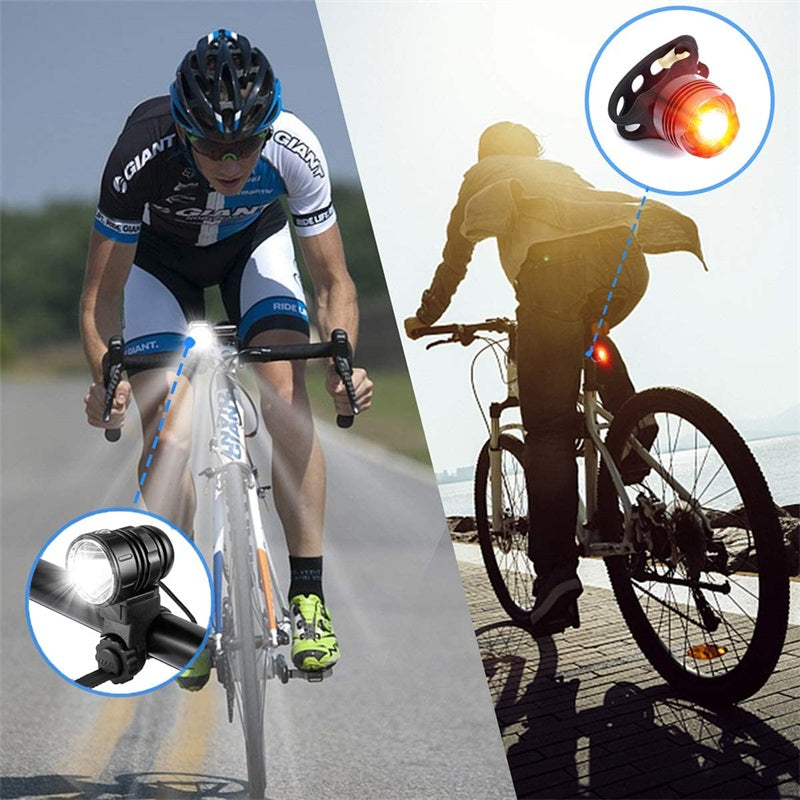 Bicycle USB charging lamp, up to 1200 lamps, five kinds of lamps, bicycle front lamp and tail lamp Kit