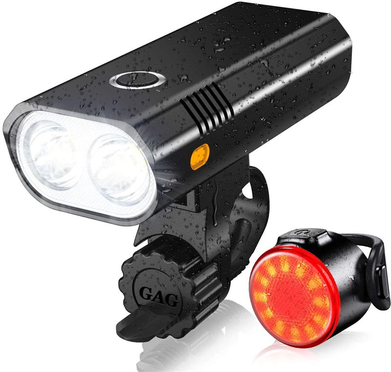 USB charging single lamp, 800 bright super strong headlamp, five kinds of lamps, bicycle headlamp and tail lamp Kit