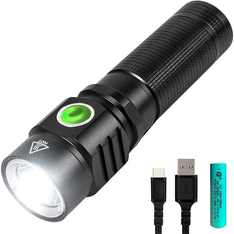 Flashlight, small rechargeable LED lamp, bicycle lamp with ball point pen, five modes, waterproof ix4