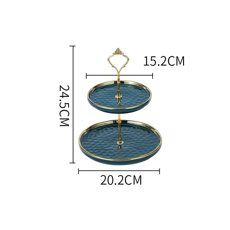 Light Luxury Ceramic Fruit Plate European Dessert Plate Cake Dessert Table Multi-layer Pastry Lliving Room Candy Tray