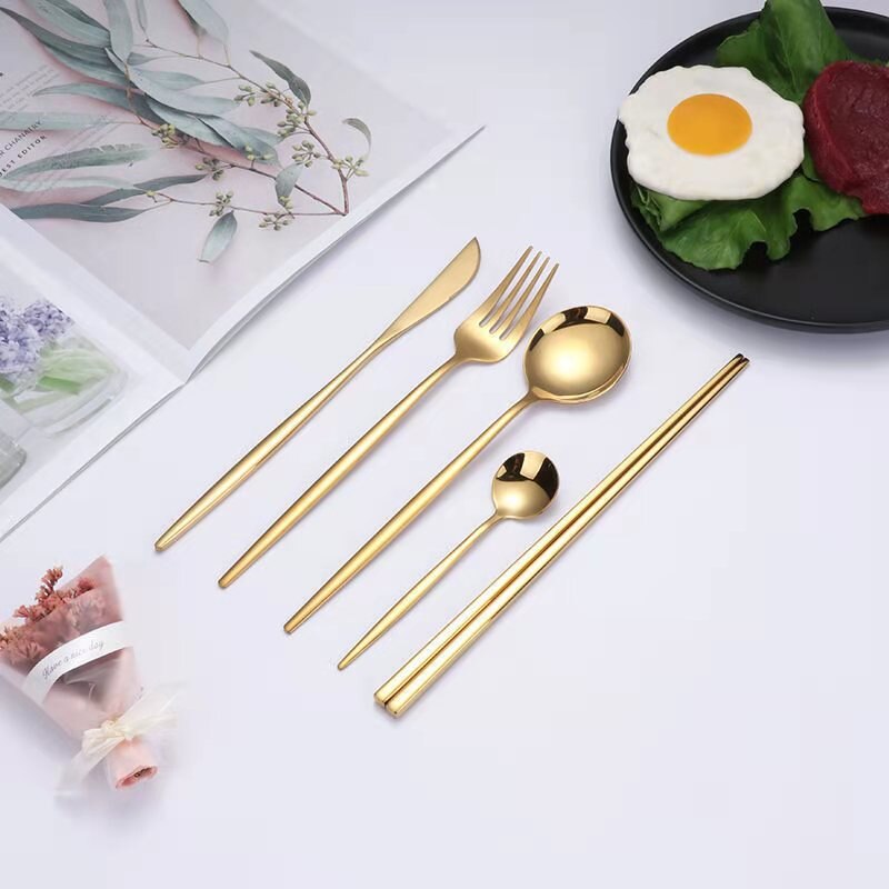 Household Steak Knife And Fork Set Nordic Ins Western Tableware Popular Spoon Fork Knife Chopsticks Set