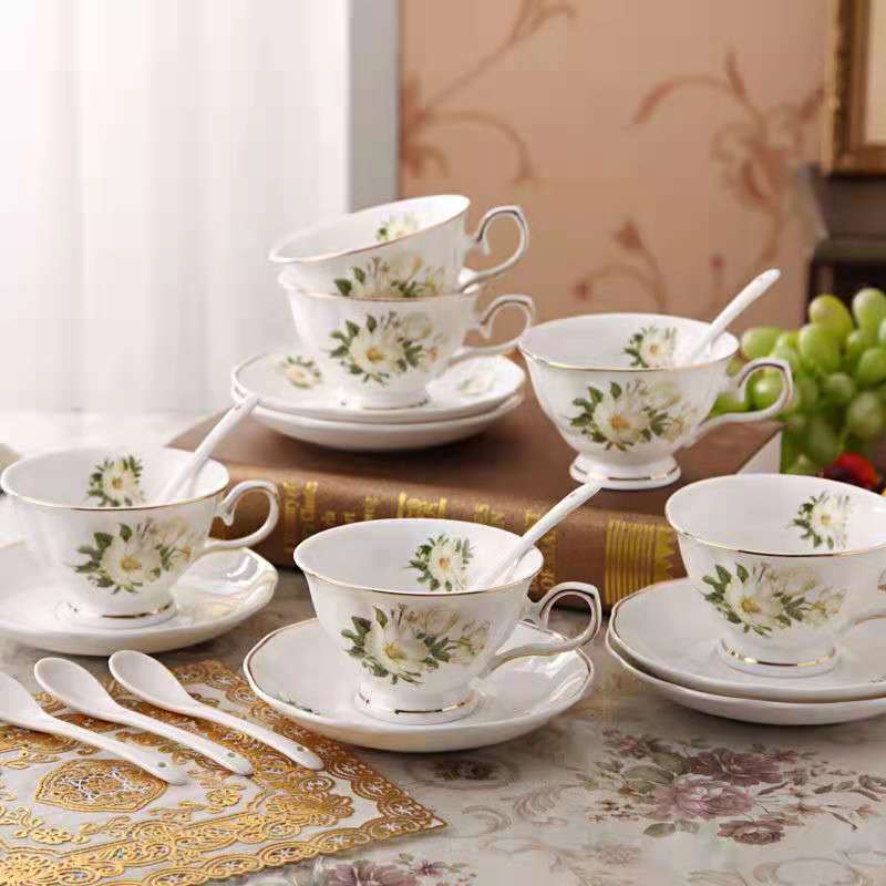 European-Style Ceramic Coffee Cup And Saucer High-End Afternoon Tea Tea Set Coffee Cup Hotel Club Home Tea Cup Coffee Cup Set