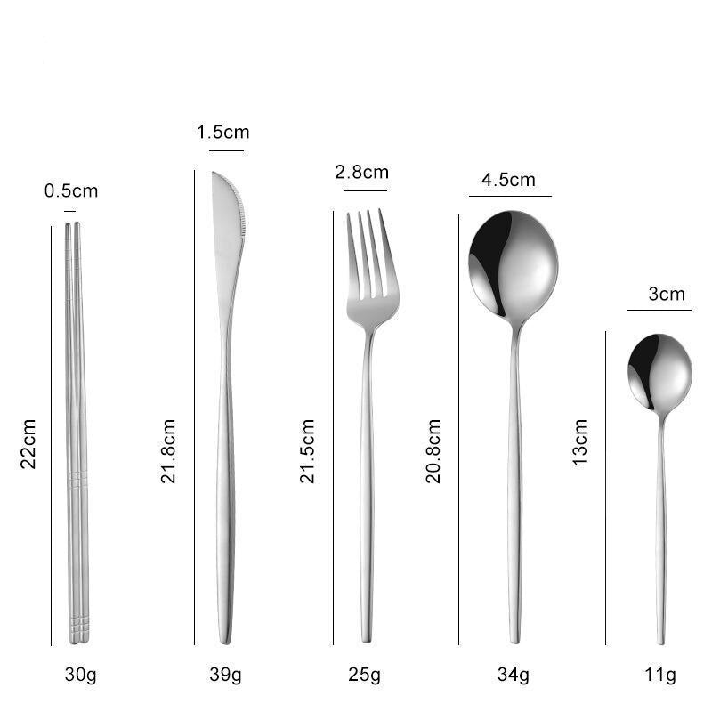 Household Steak Knife And Fork Set Nordic Ins Western Tableware Popular Spoon Fork Knife Chopsticks Set