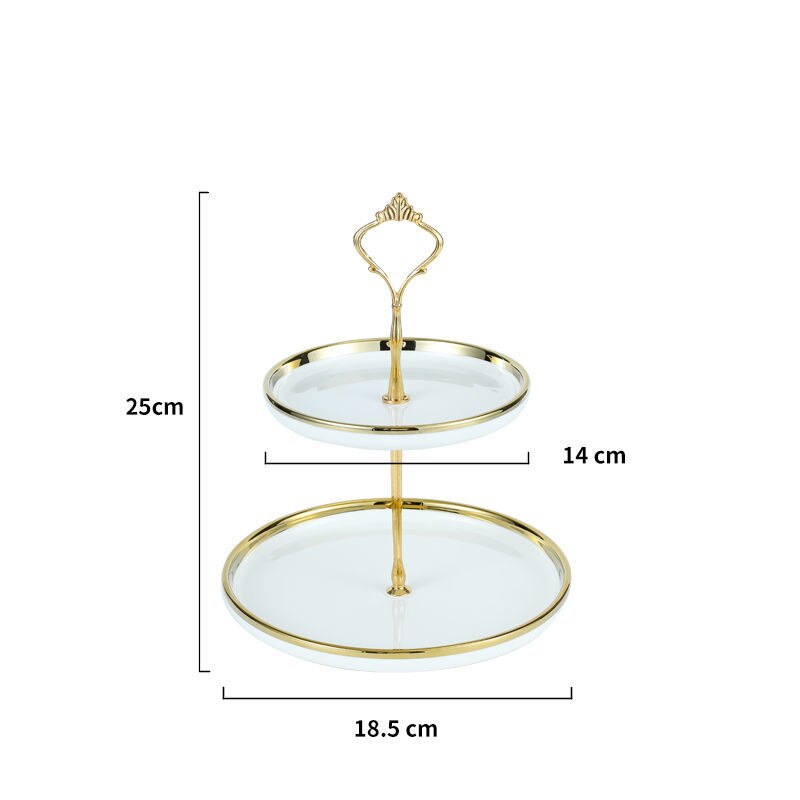 Light Luxury Ceramic Fruit Plate European Dessert Plate Cake Dessert Table Multi-layer Pastry Lliving Room Candy Tray