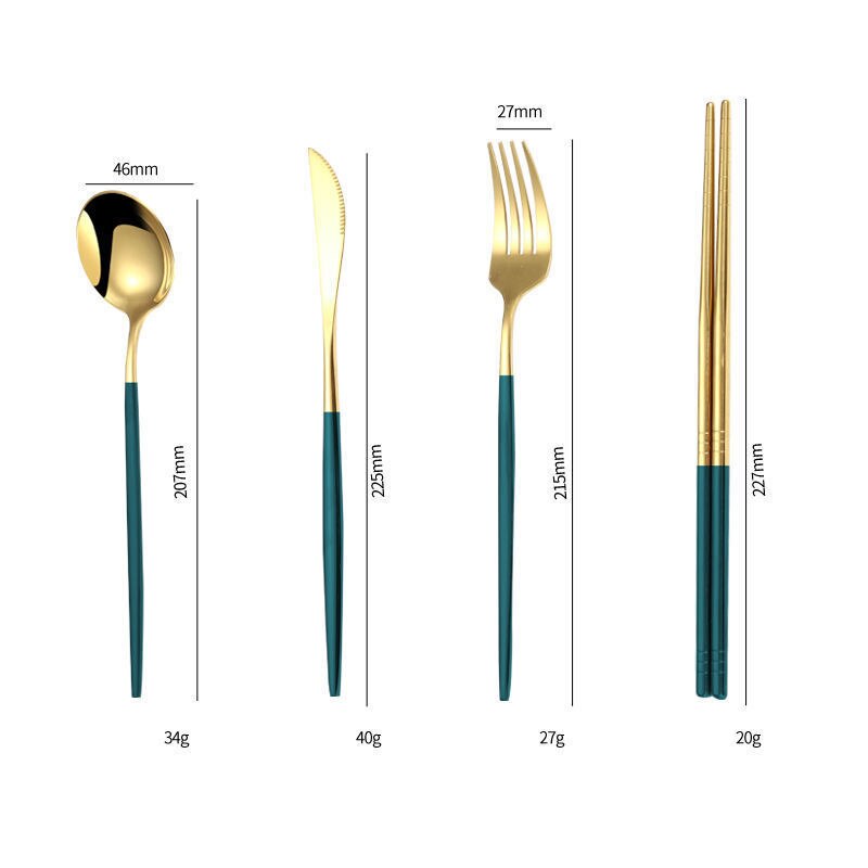 Household Steak Knife And Fork Set Nordic Ins Western Tableware Popular Spoon Fork Knife Chopsticks Set