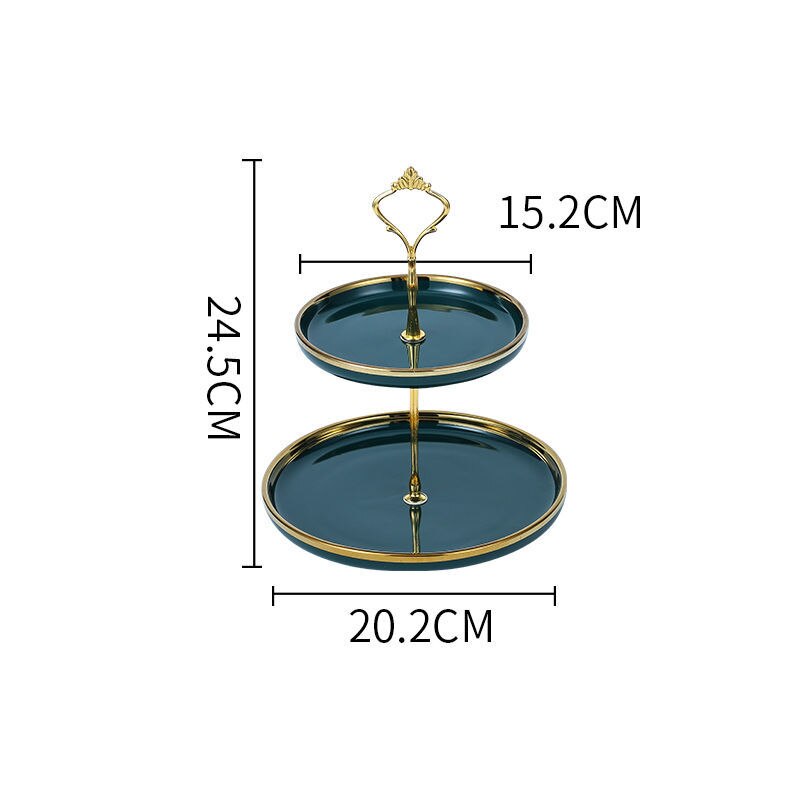 Light Luxury Ceramic Fruit Plate European Dessert Plate Cake Dessert Table Multi-layer Pastry Lliving Room Candy Tray