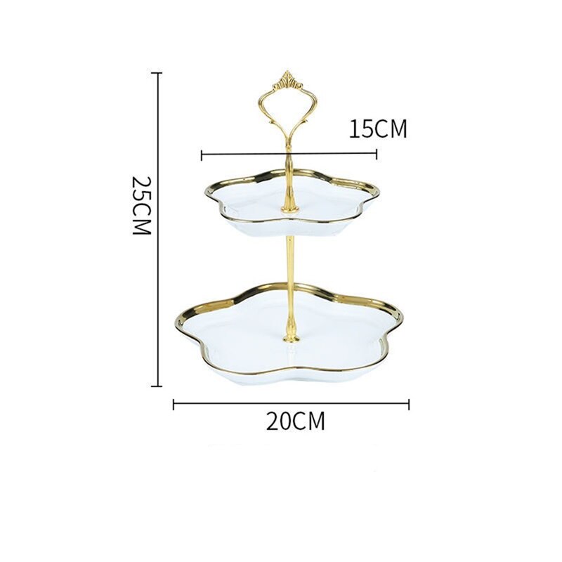 Light Luxury Ceramic Fruit Plate European Dessert Plate Cake Dessert Table Multi-layer Pastry Lliving Room Candy Tray