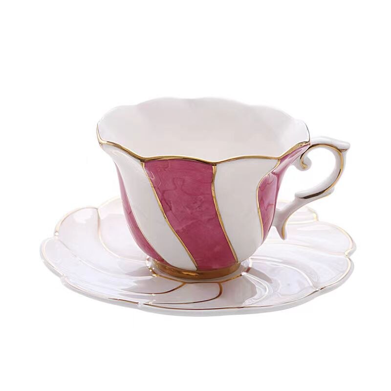 Ceramic Coffee Cup Set Afternoon Tea Set Simple Creative Small Luxury British European Style Flower Tea Home Utility