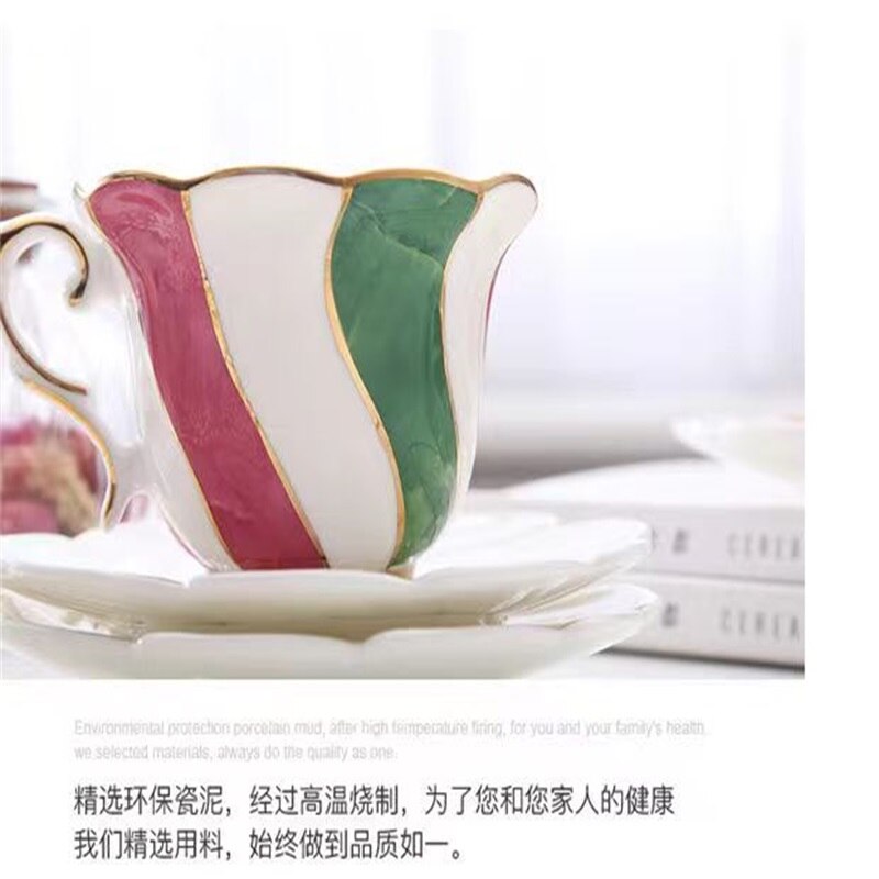 Ceramic Coffee Cup Set Afternoon Tea Set Simple Creative Small Luxury British European Style Flower Tea Home Utility