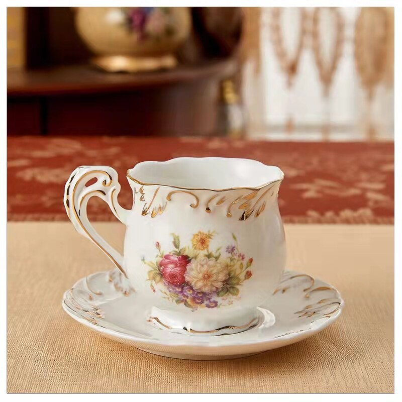 Coffee Cup Set European Ceramic Coffee Set British Black Tea Afternoon Tea Set Household Cup Saucer Spoon Palace