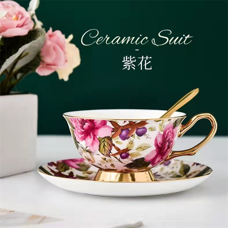 Coffee Cup Set British Afternoon Tea Cup Black Tea European Tea Set Ceramic Cup Elegant Water Cup