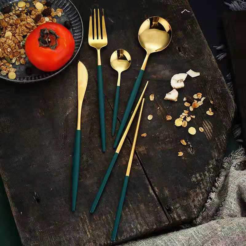 Household Steak Knife And Fork Set Nordic Ins Western Tableware Popular Spoon Fork Knife Chopsticks Set