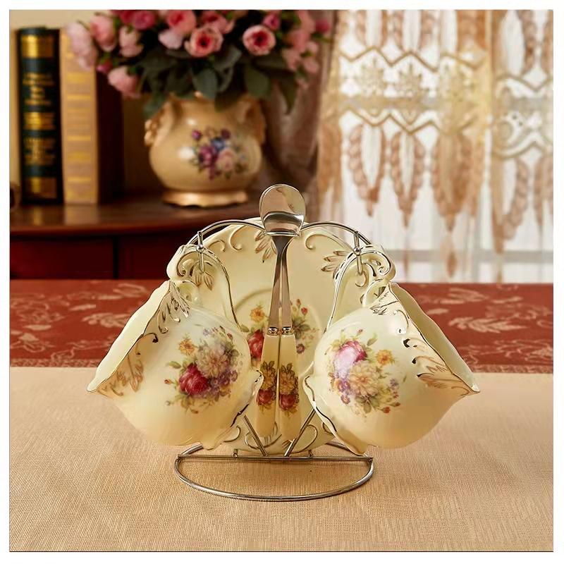 Coffee Cup Set European Ceramic Coffee Set British Black Tea Afternoon Tea Set Household Cup Saucer Spoon Palace