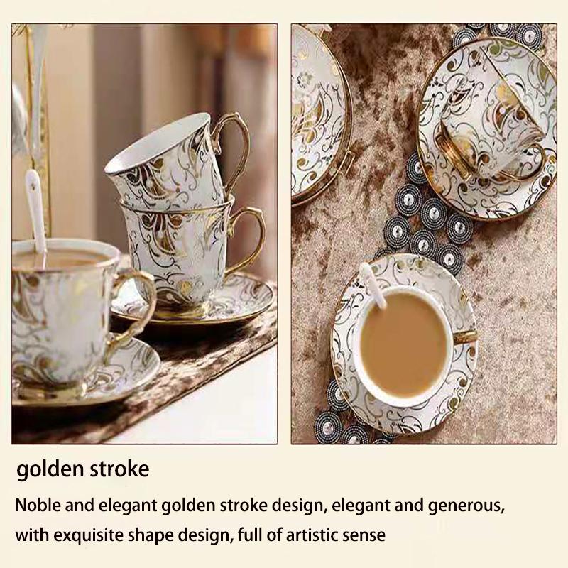 European-style Ceramic Coffee Cup Set With Creative High-end Tea Set Living Room Household Water Cup Mug Milk Cup
