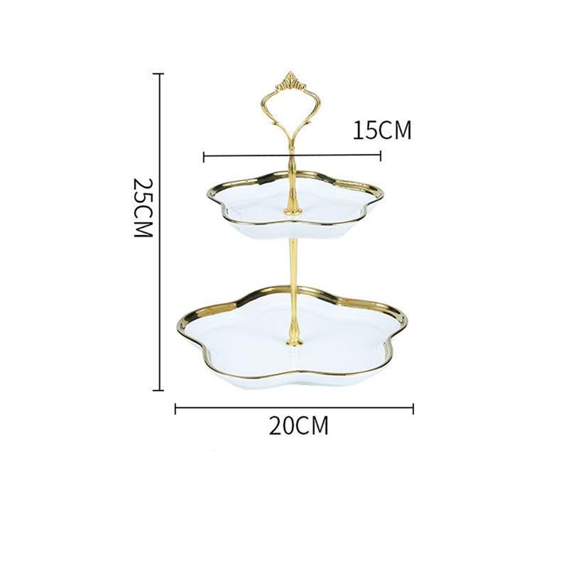 Light Luxury Ceramic Fruit Plate European Dessert Plate Cake Dessert Table Multi-layer Pastry Lliving Room Candy Tray