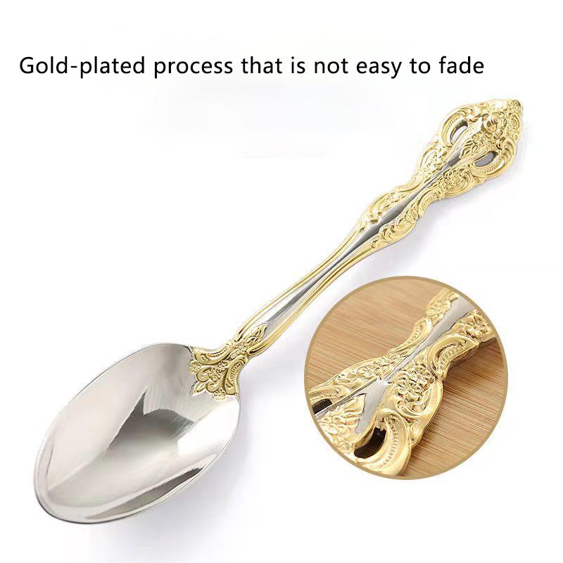 Golden Cutlery, European Western Steak Cutlery, Household Cutlery, Popular Cutlery Stainless Steel