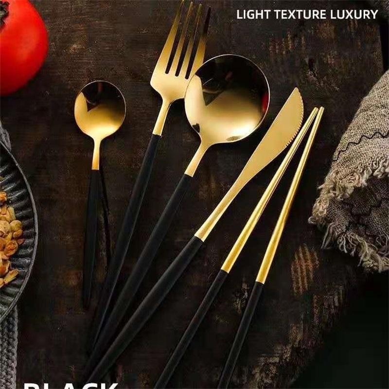 Household Steak Knife And Fork Set Nordic Ins Western Tableware Popular Spoon Fork Knife Chopsticks Set