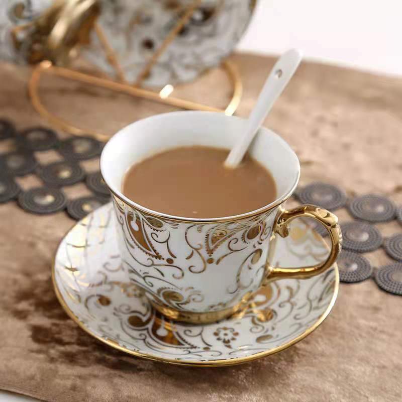 European-style Ceramic Coffee Cup Set With Creative High-end Tea Set Living Room Household Water Cup Mug Milk Cup