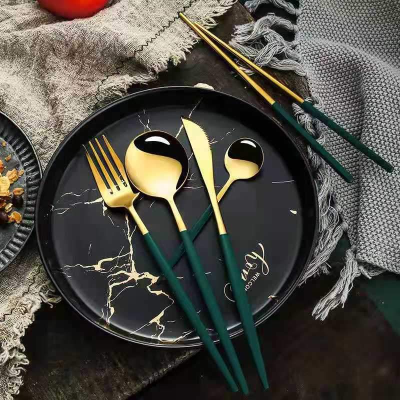 Household Steak Knife And Fork Set Nordic Ins Western Tableware Popular Spoon Fork Knife Chopsticks Set