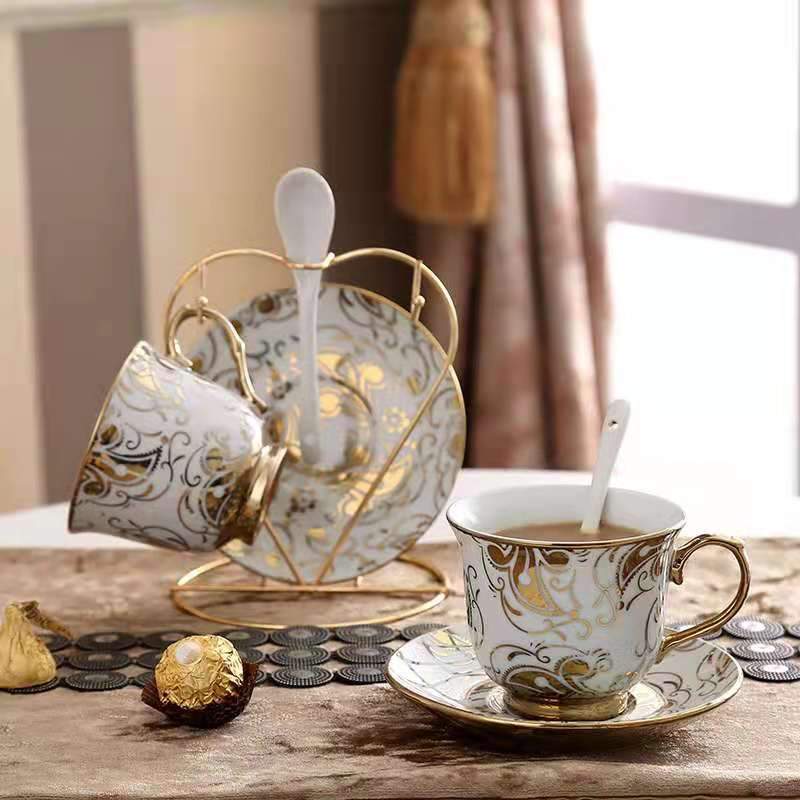 European-style Ceramic Coffee Cup Set With Creative High-end Tea Set Living Room Household Water Cup Mug Milk Cup