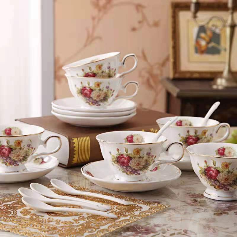 European-Style Ceramic Coffee Cup And Saucer High-End Afternoon Tea Tea Set Coffee Cup Hotel Club Home Tea Cup Coffee Cup Set