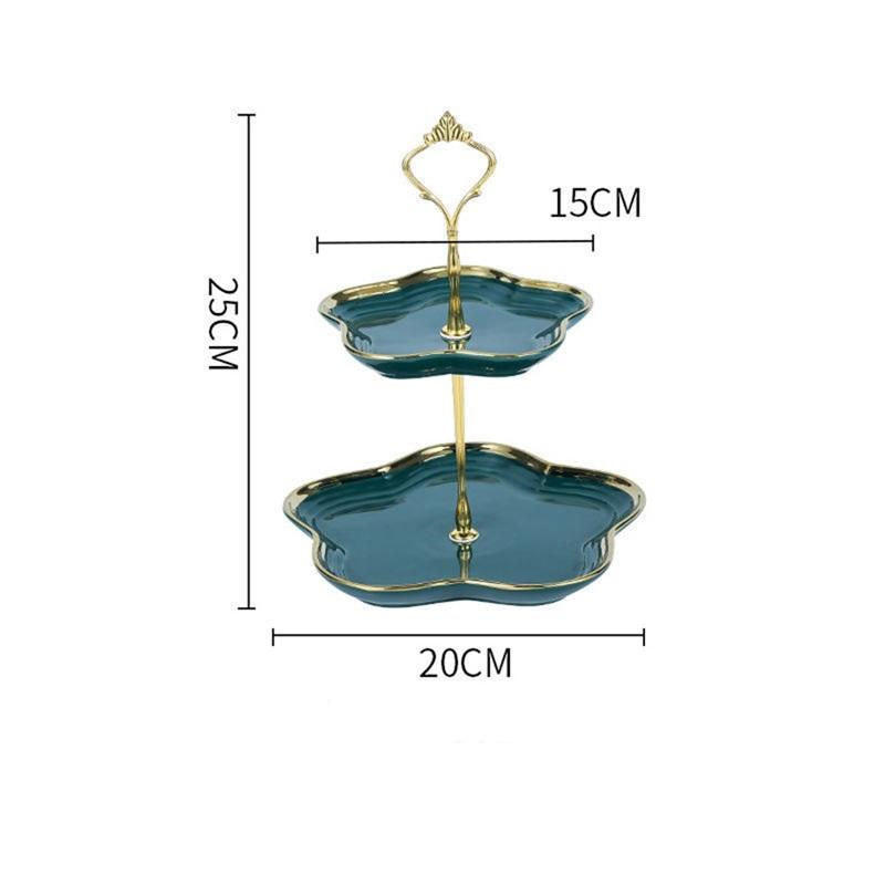 Light Luxury Ceramic Fruit Plate European Dessert Plate Cake Dessert Table Multi-layer Pastry Lliving Room Candy Tray
