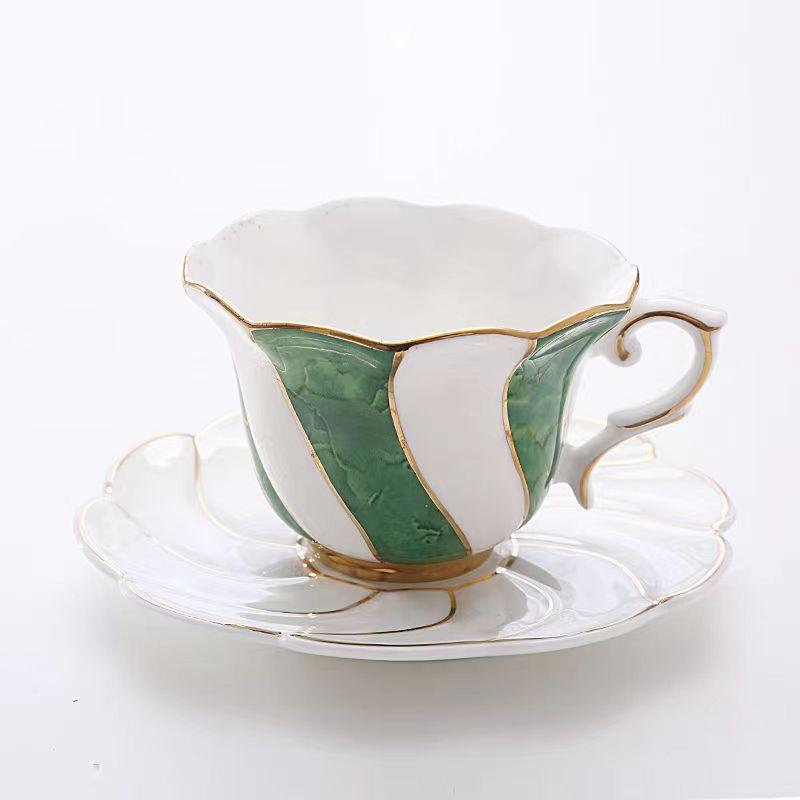 Ceramic Coffee Cup Set Afternoon Tea Set Simple Creative Small Luxury British European Style Flower Tea Home Utility