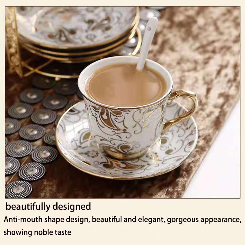 European-style Ceramic Coffee Cup Set With Creative High-end Tea Set Living Room Household Water Cup Mug Milk Cup