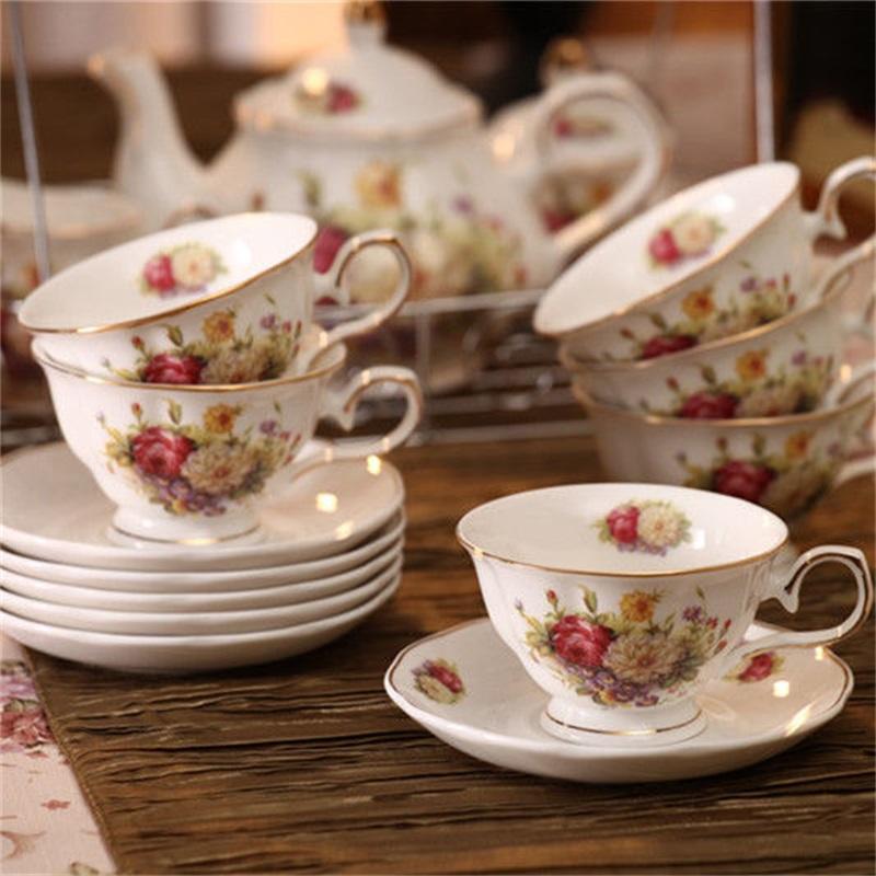 European-Style Ceramic Coffee Cup And Saucer High-End Afternoon Tea Tea Set Coffee Cup Hotel Club Home Tea Cup Coffee Cup Set