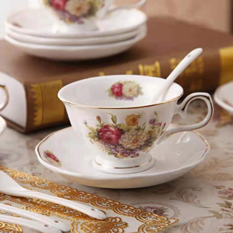 European-Style Ceramic Coffee Cup And Saucer High-End Afternoon Tea Tea Set Coffee Cup Hotel Club Home Tea Cup Coffee Cup Set