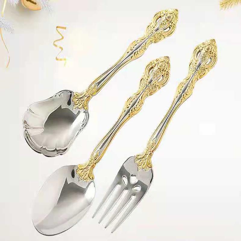 Golden Cutlery, European Western Steak Cutlery, Household Cutlery, Popular Cutlery Stainless Steel